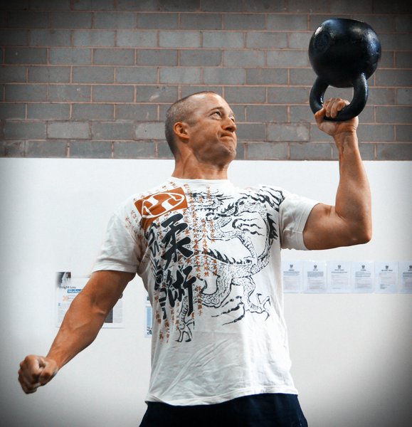 Master RKC Andrew Read Performs a Kettlebell Bottoms Up Press