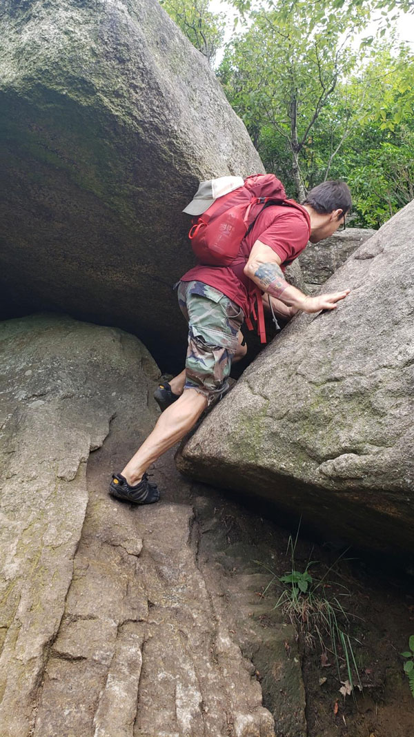 Shawn Burnah Hiking Climbing Obstacles