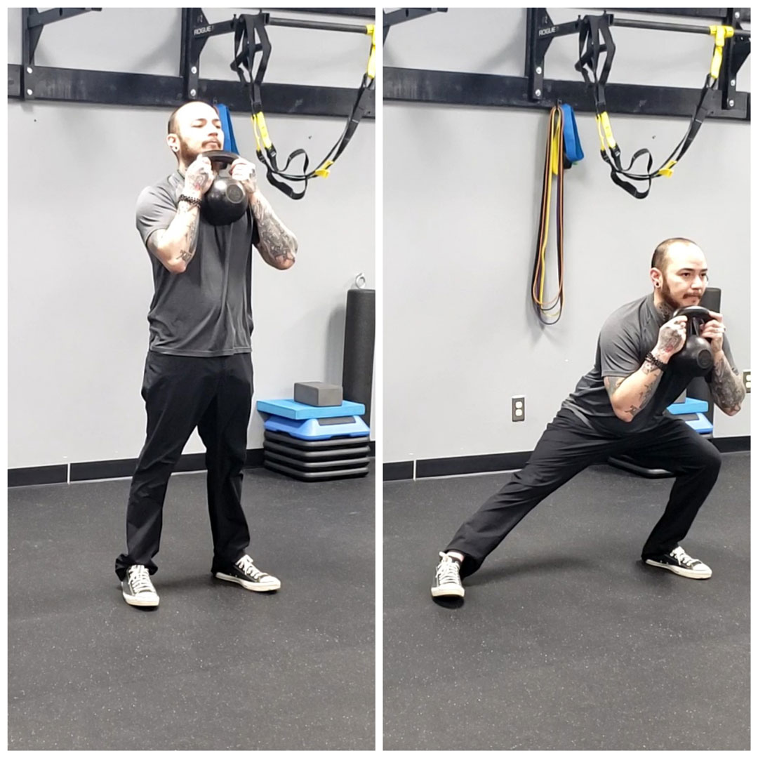 Kettlebell lateral lunge